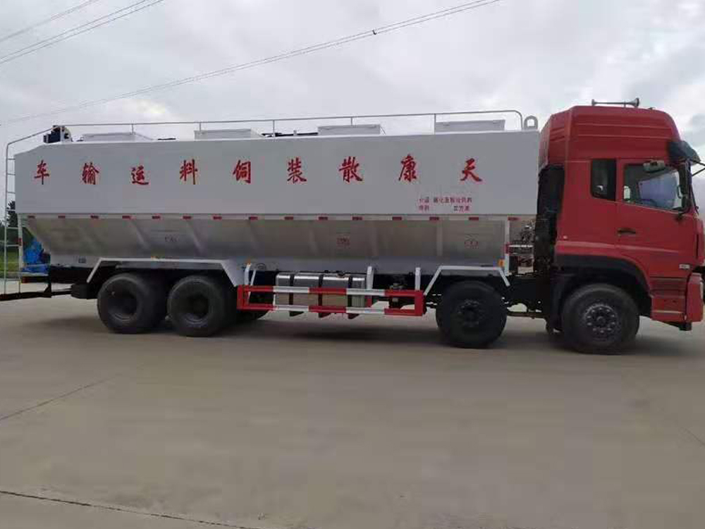 東風天龍前四后八44方電動散裝飼料車